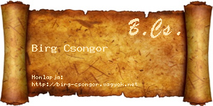 Birg Csongor névjegykártya